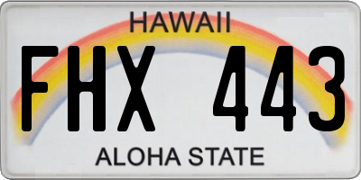HI license plate FHX443