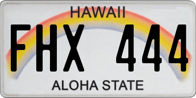 HI license plate FHX444