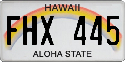 HI license plate FHX445