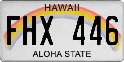 HI license plate FHX446