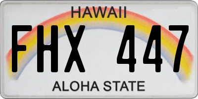 HI license plate FHX447