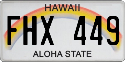 HI license plate FHX449