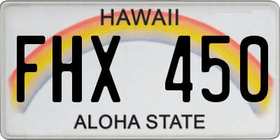HI license plate FHX450