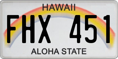 HI license plate FHX451
