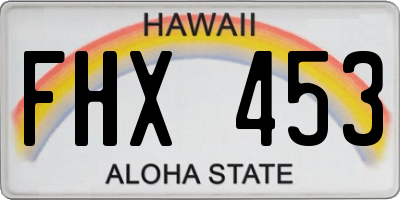 HI license plate FHX453