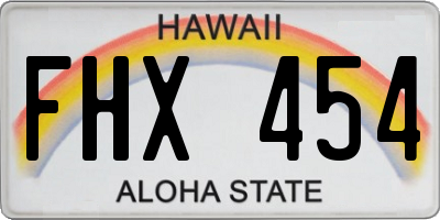 HI license plate FHX454