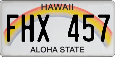 HI license plate FHX457