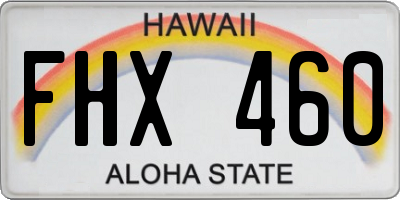 HI license plate FHX460