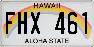 HI license plate FHX461