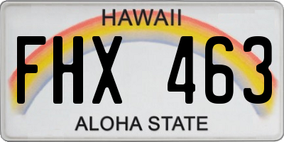 HI license plate FHX463