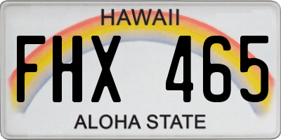 HI license plate FHX465