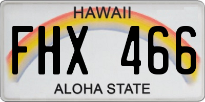 HI license plate FHX466