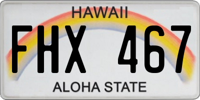 HI license plate FHX467