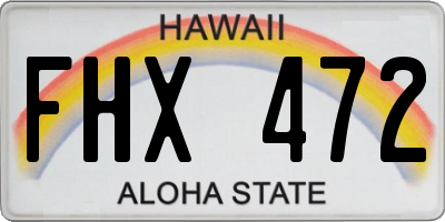 HI license plate FHX472