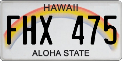 HI license plate FHX475