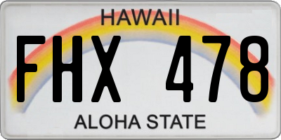 HI license plate FHX478