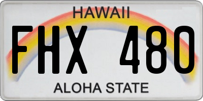 HI license plate FHX480