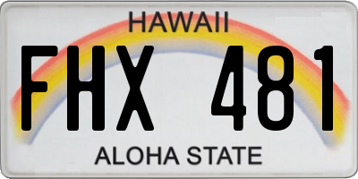 HI license plate FHX481