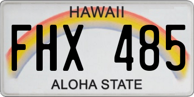 HI license plate FHX485
