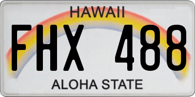 HI license plate FHX488