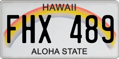 HI license plate FHX489