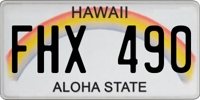 HI license plate FHX490