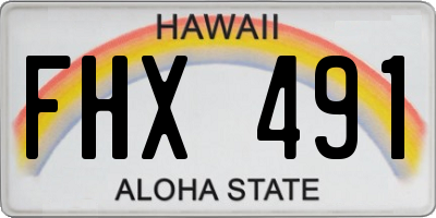 HI license plate FHX491