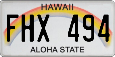 HI license plate FHX494