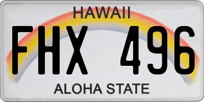 HI license plate FHX496