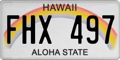 HI license plate FHX497
