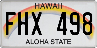 HI license plate FHX498