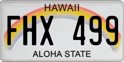 HI license plate FHX499