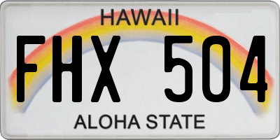 HI license plate FHX504