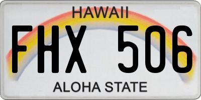HI license plate FHX506