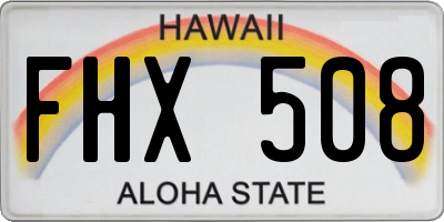 HI license plate FHX508