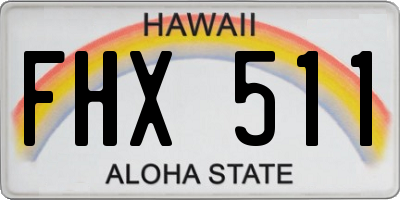 HI license plate FHX511