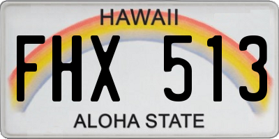 HI license plate FHX513