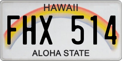 HI license plate FHX514