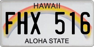 HI license plate FHX516