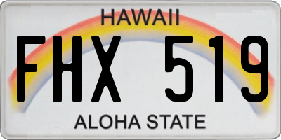 HI license plate FHX519