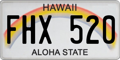 HI license plate FHX520