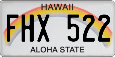 HI license plate FHX522
