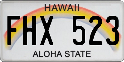 HI license plate FHX523