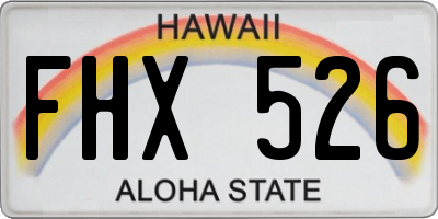 HI license plate FHX526