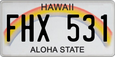 HI license plate FHX531