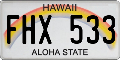 HI license plate FHX533
