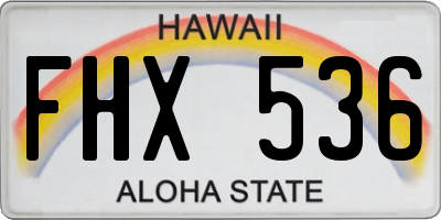 HI license plate FHX536