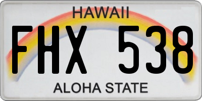HI license plate FHX538