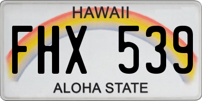 HI license plate FHX539