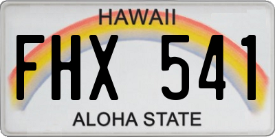 HI license plate FHX541